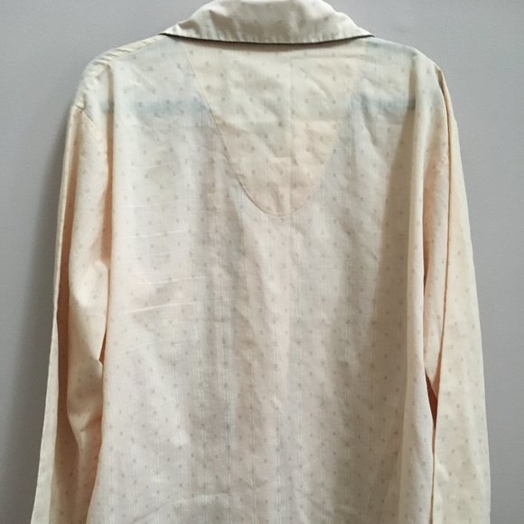 Vintage 2-Piece PJ/Pyjama Set - Light Buttercream Yellow with Brown Detailing - Picture 5 of 11